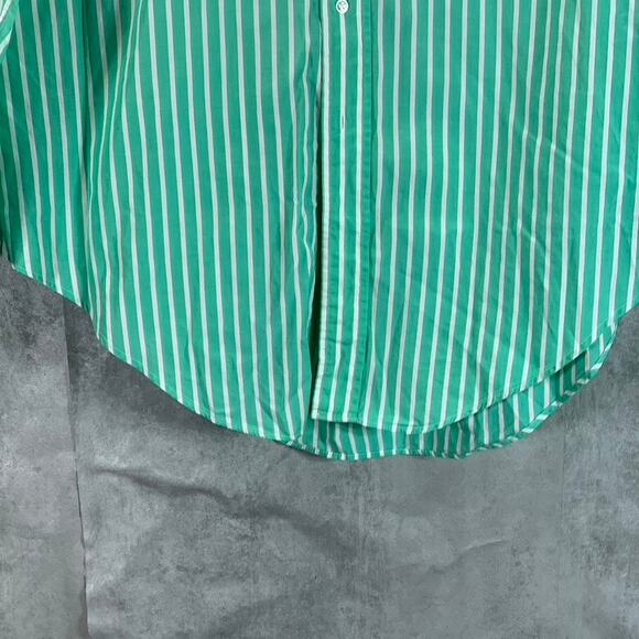 BROOKS BROTHERS Men's Green Striped Regular-Fit Button-Up Shirt SZ 16.5 - Picture 6 of 11